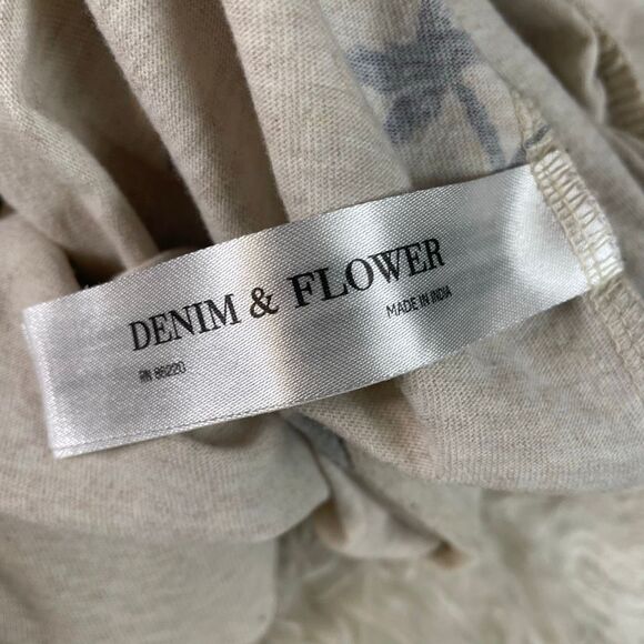 DENIM & FLOWER Men’s Pullover Long Sleeve Hoodie Shirt Size Medium Palm Trees - Picture 7 of 10